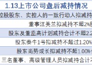 1月13日增减持汇总：华业香料等6股拟减持（表）