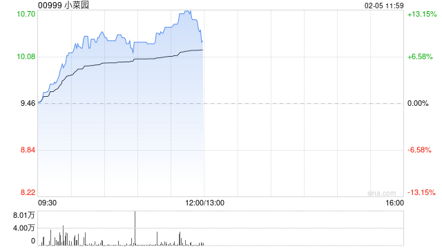 小菜园早盘涨超9% 机构预测公司有望进入港股通